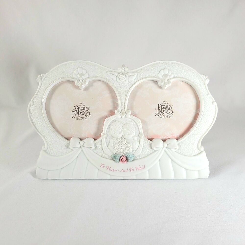 Vintage Precious Moments 25th Anniversary Wedding Romantic Heart Frame 1995